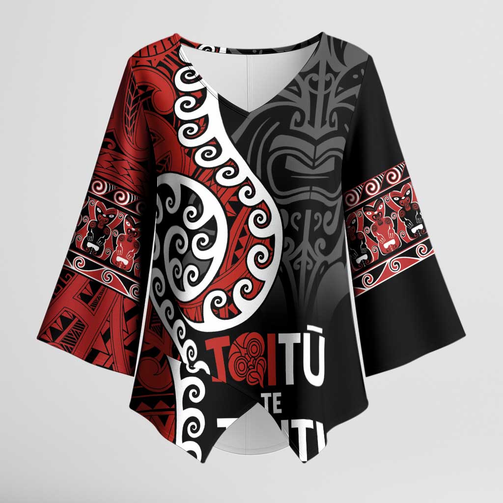 Honour The Treaty New Zealand Kimono Sleeve Blouse Toitu Te Tiriti Ake Ake Ake - Aussie Hoodie