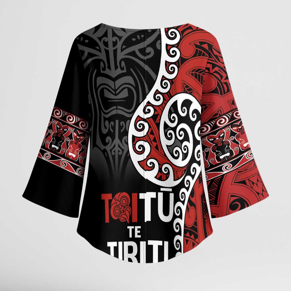 Honour The Treaty New Zealand Kimono Sleeve Blouse Toitu Te Tiriti Ake Ake Ake - Aussie Hoodie