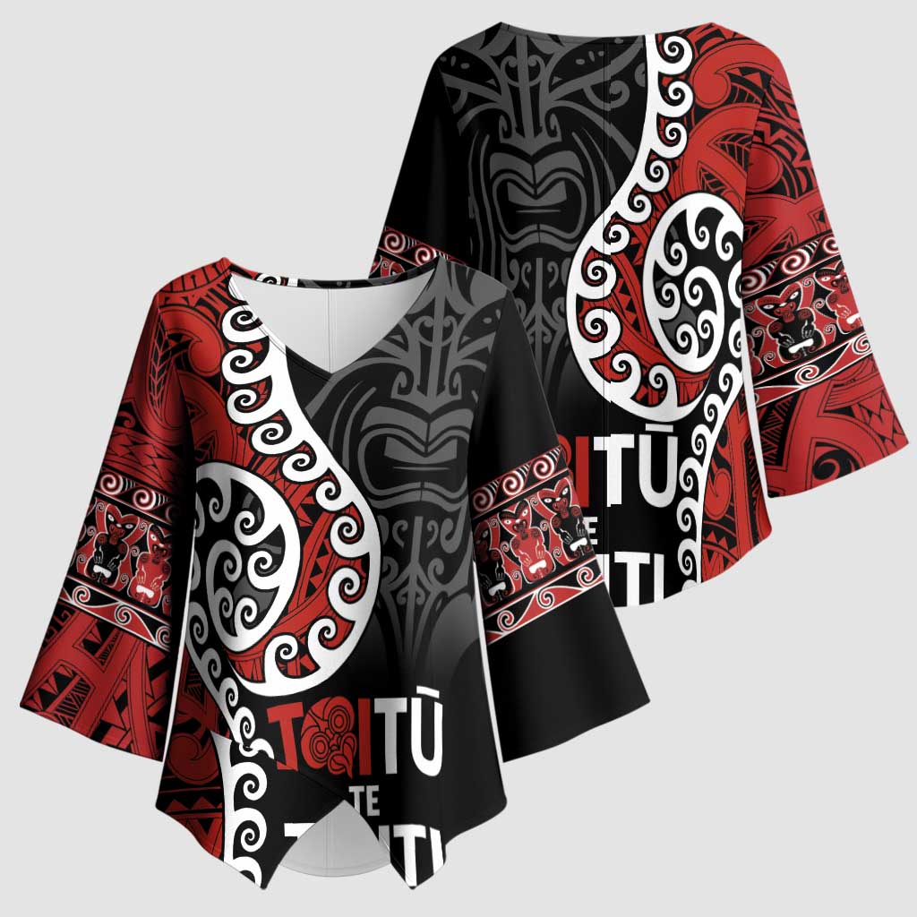 Honour The Treaty New Zealand Kimono Sleeve Blouse Toitu Te Tiriti Ake Ake Ake - Aussie Hoodie