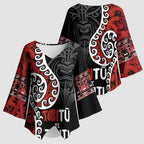 Honour The Treaty New Zealand Kimono Sleeve Blouse Toitu Te Tiriti Ake Ake Ake - Aussie Hoodie