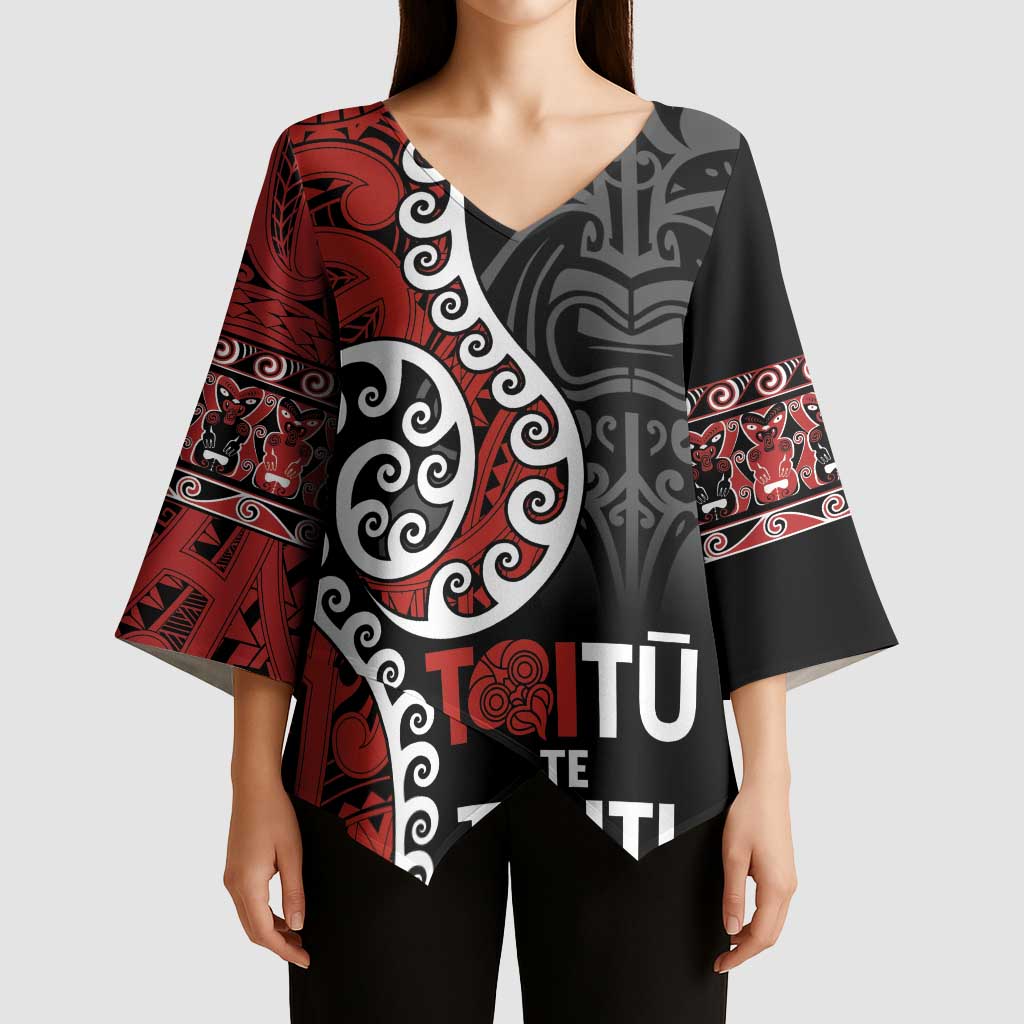 Honour The Treaty New Zealand Kimono Sleeve Blouse Toitu Te Tiriti Ake Ake Ake - Aussie Hoodie