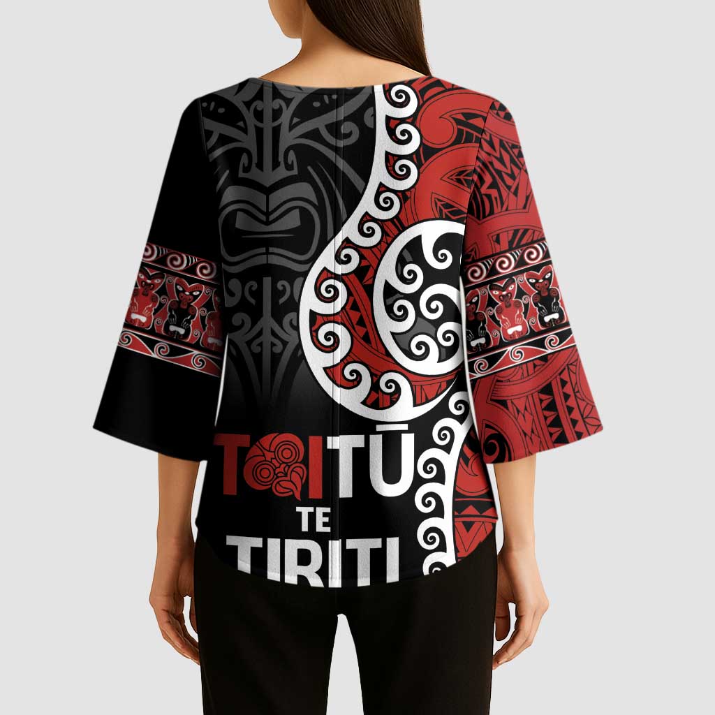 Honour The Treaty New Zealand Kimono Sleeve Blouse Toitu Te Tiriti Ake Ake Ake - Aussie Hoodie