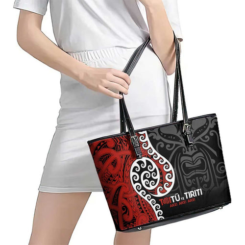 Honour The Treaty New Zealand Leather Tote Bag Toitu Te Tiriti Ake!Ake!Ake!