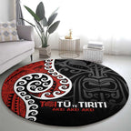 Honour The Treaty New Zealand Round Carpet Toitu Te Tiriti Ake!Ake!Ake!