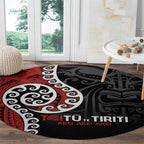 Honour The Treaty New Zealand Round Carpet Toitu Te Tiriti Ake!Ake!Ake!