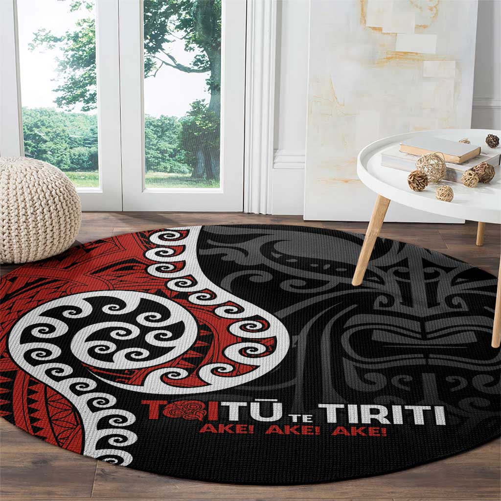 Honour The Treaty New Zealand Round Carpet Toitu Te Tiriti Ake!Ake!Ake!