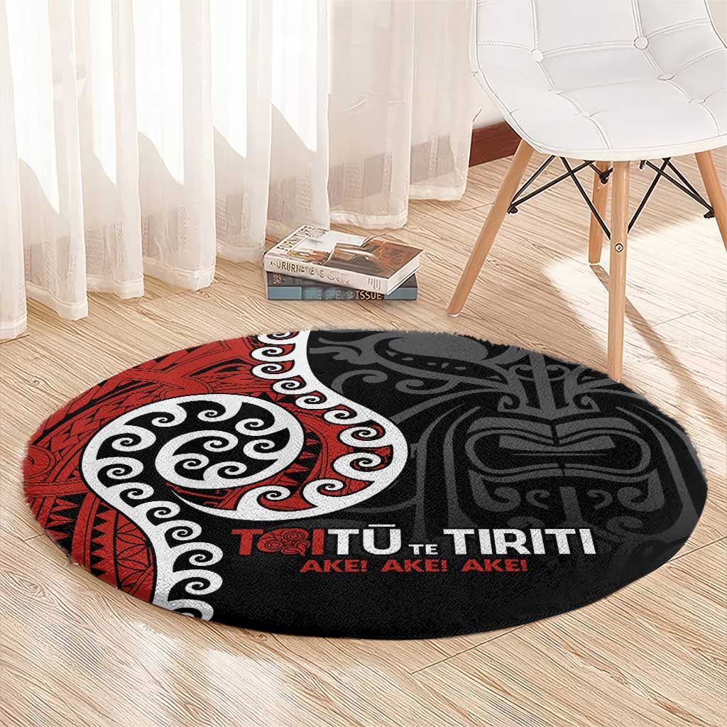 Honour The Treaty New Zealand Round Carpet Toitu Te Tiriti Ake!Ake!Ake!