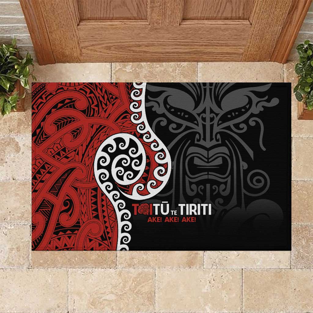 Honour The Treaty New Zealand Rubber Doormat Toitu Te Tiriti Ake!Ake!Ake!
