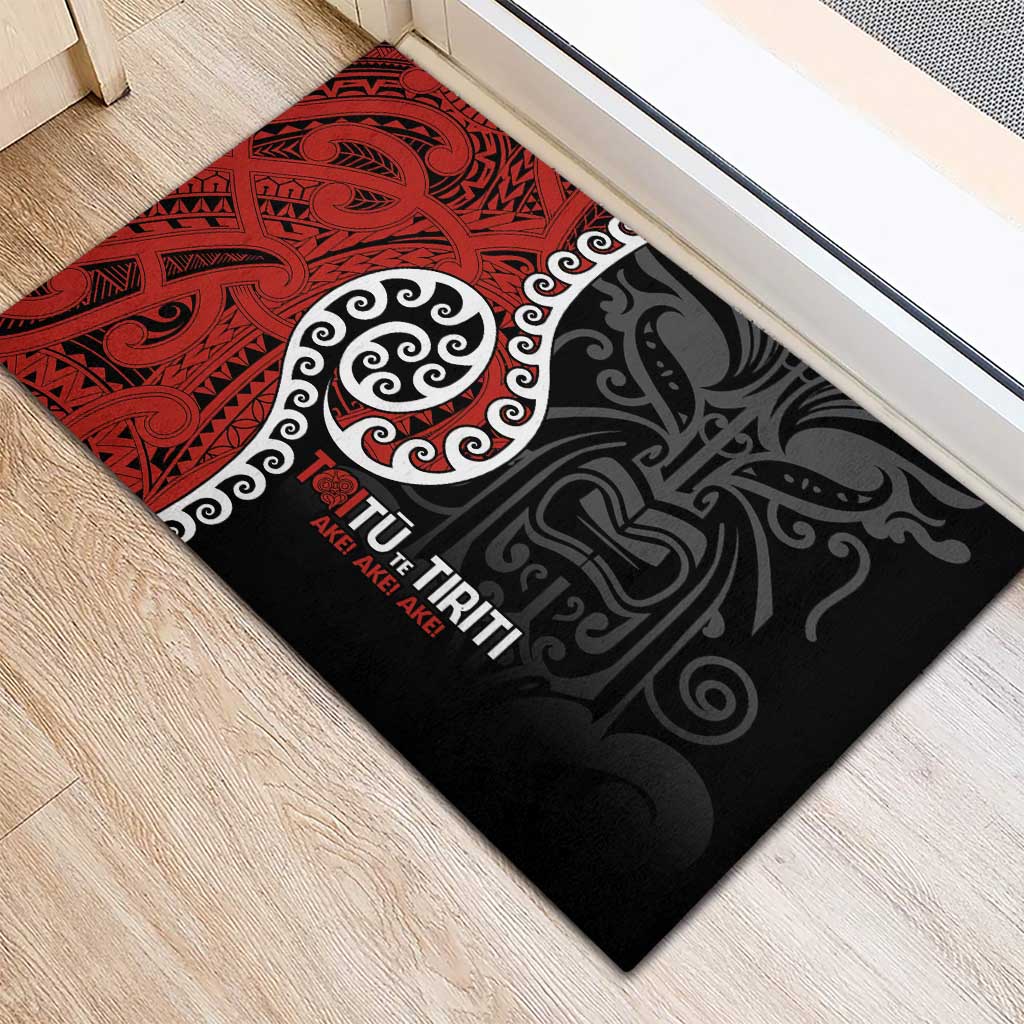 Honour The Treaty New Zealand Rubber Doormat Toitu Te Tiriti Ake!Ake!Ake!