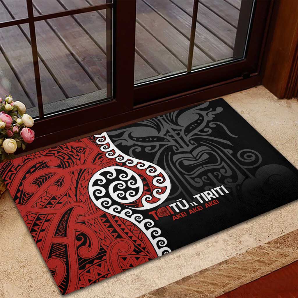Honour The Treaty New Zealand Rubber Doormat Toitu Te Tiriti Ake!Ake!Ake!
