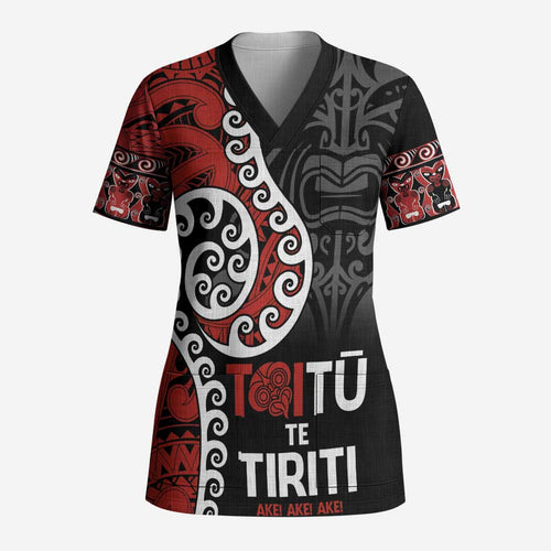 Honour The Treaty New Zealand Scrub Top Toitu Te Tiriti Ake Ake Ake - Aussie Hoodie