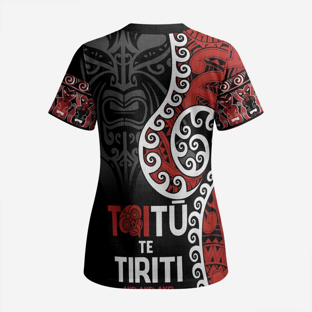 Honour The Treaty New Zealand Scrub Top Toitu Te Tiriti Ake Ake Ake - Aussie Hoodie