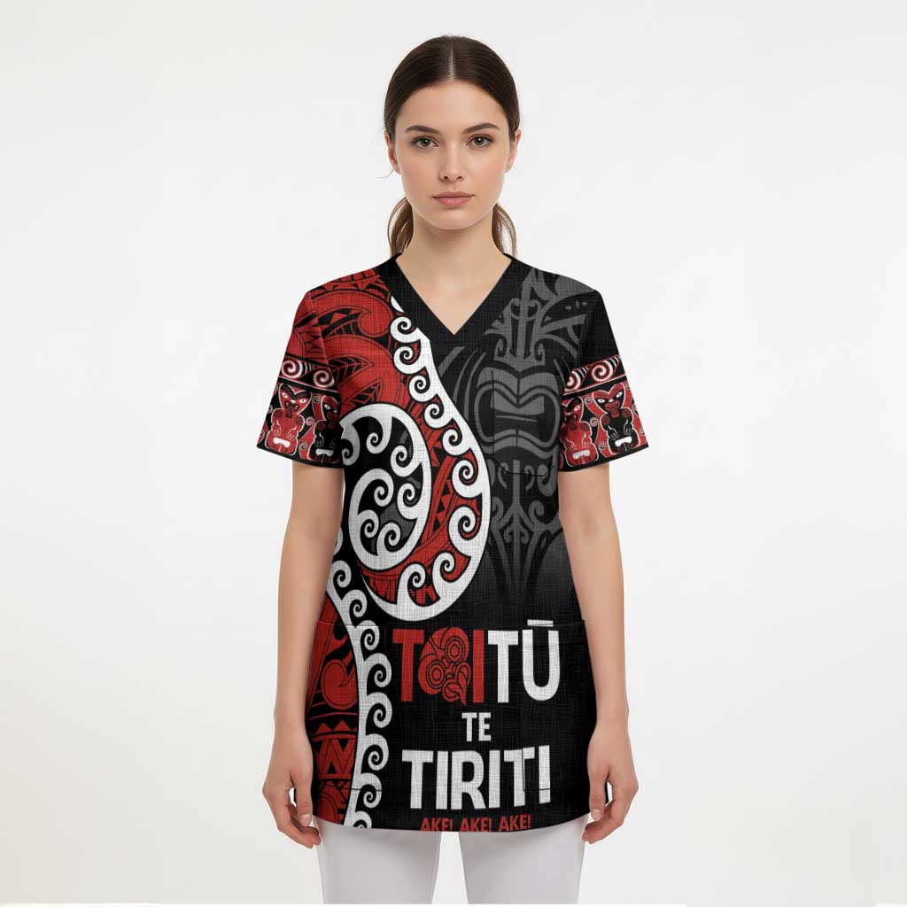 Honour The Treaty New Zealand Scrub Top Toitu Te Tiriti Ake Ake Ake - Aussie Hoodie