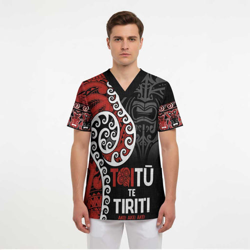Honour The Treaty New Zealand Scrub Top Toitu Te Tiriti Ake Ake Ake - Aussie Hoodie