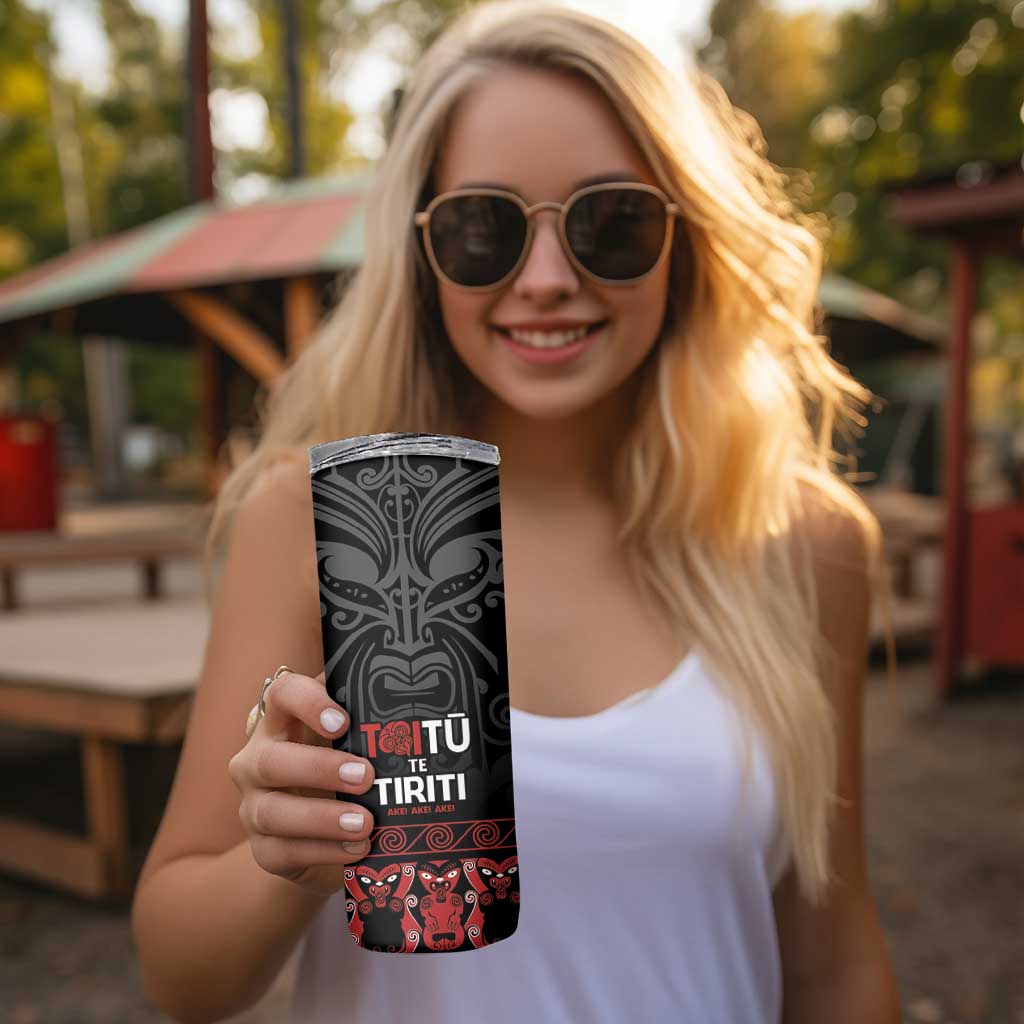 Honour The Treaty New Zealand Skinny Tumbler Toitu Te Tiriti Ake!Ake!Ake!