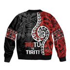 Honour The Treaty New Zealand Sleeve Zip Bomber Jacket Toitu Te Tiriti Ake!Ake!Ake!