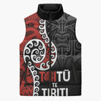 Honour The Treaty New Zealand Sleeveless Puffer Jacket Toitu Te Tiriti Ake Ake Ake - Aussie Hoodie