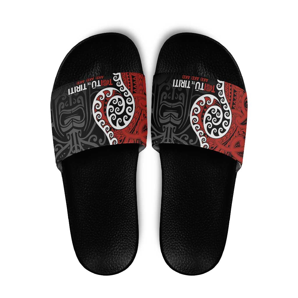 Honour The Treaty New Zealand Slide Sandals Toitu Te Tiriti Ake Ake Ake - Aussie Hoodie
