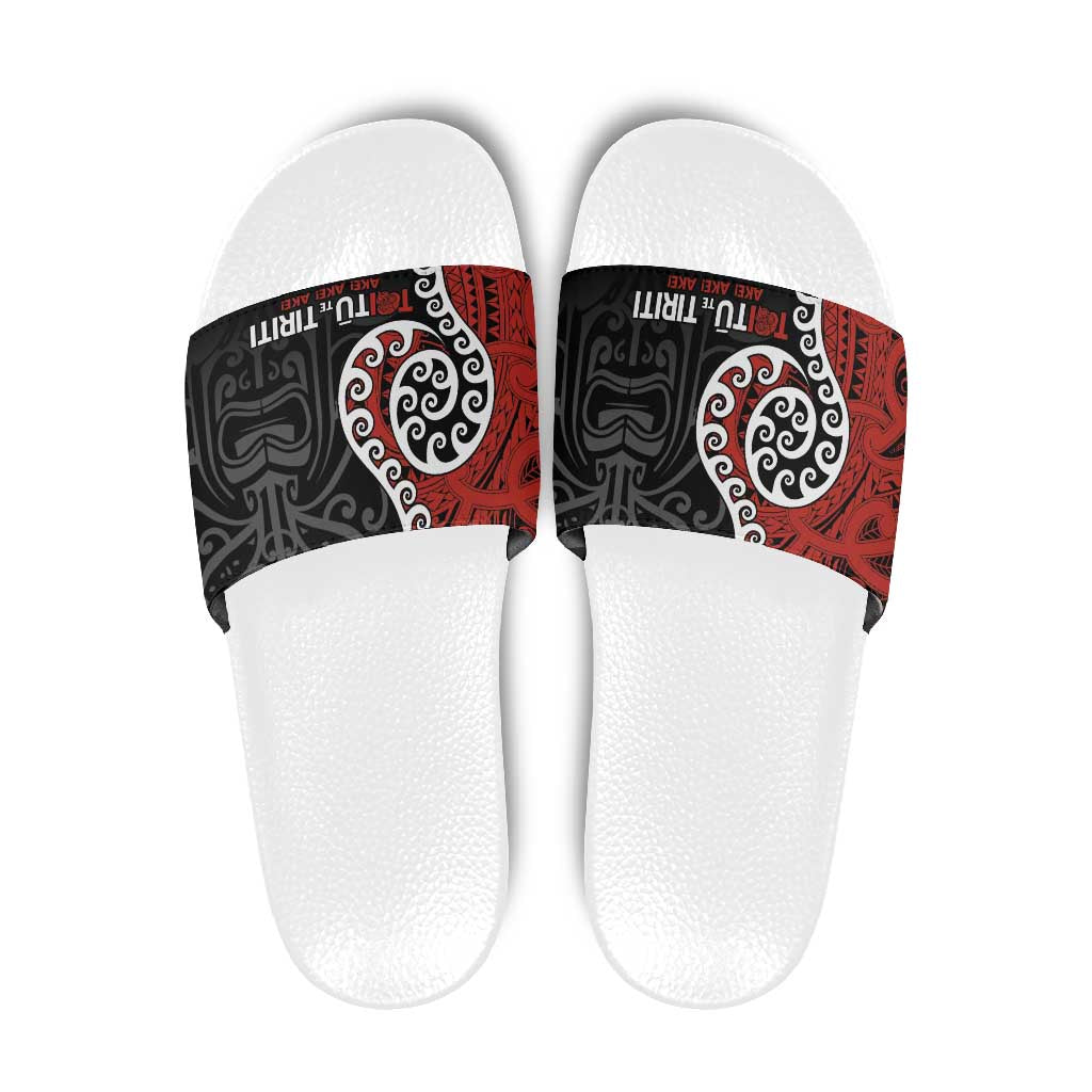Honour The Treaty New Zealand Slide Sandals Toitu Te Tiriti Ake Ake Ake - Aussie Hoodie