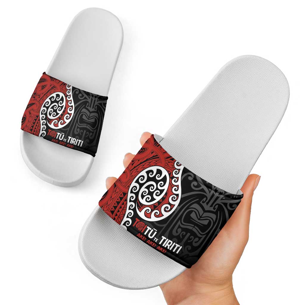 Honour The Treaty New Zealand Slide Sandals Toitu Te Tiriti Ake Ake Ake - Aussie Hoodie