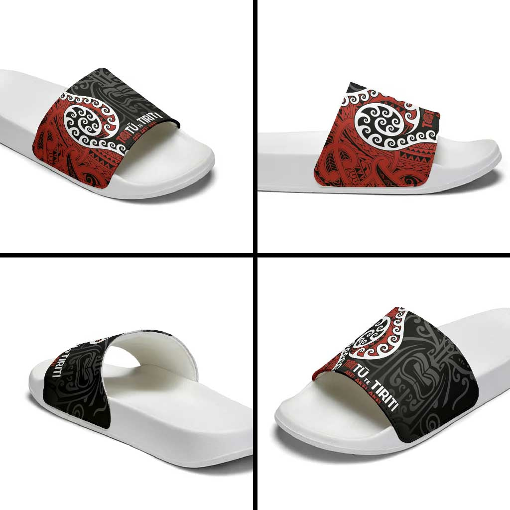 Honour The Treaty New Zealand Slide Sandals Toitu Te Tiriti Ake Ake Ake - Aussie Hoodie
