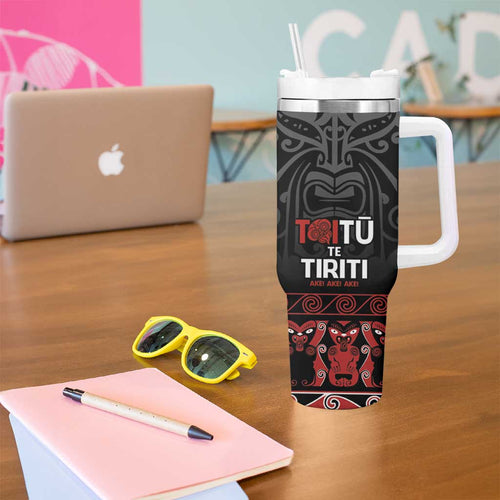Honour The Treaty New Zealand Tumbler With Handle Toitu Te Tiriti Ake!Ake!Ake!