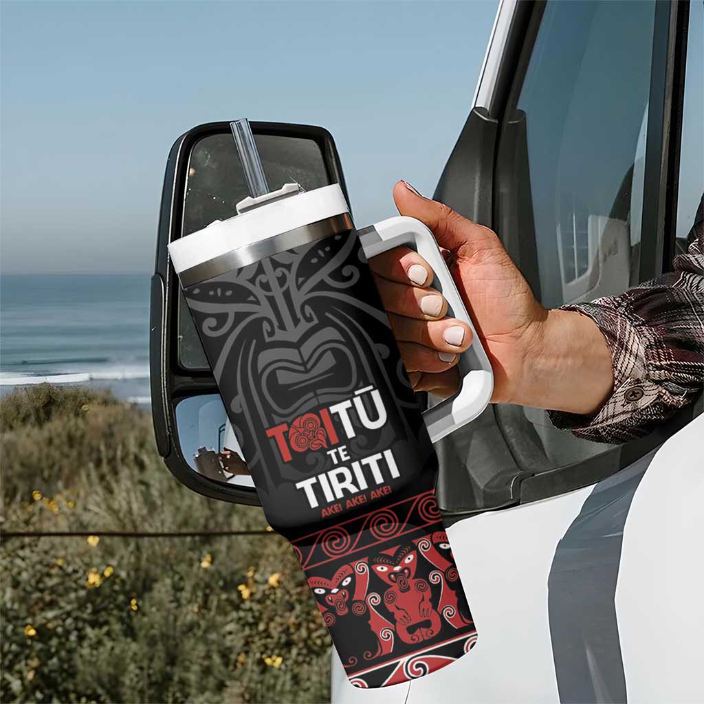 Honour The Treaty New Zealand Tumbler With Handle Toitu Te Tiriti Ake!Ake!Ake!