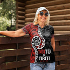 Honour The Treaty New Zealand Women Polo Shirt Toitu Te Tiriti Ake!Ake!Ake!