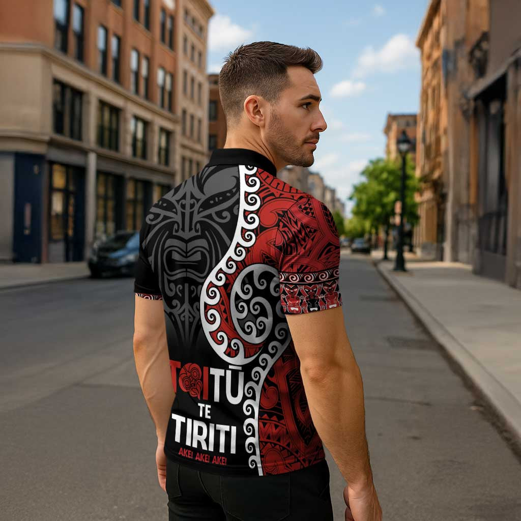 Honour The Treaty New Zealand Zipper Polo Shirt Toitu Te Tiriti Ake Ake Ake - Aussie Hoodie