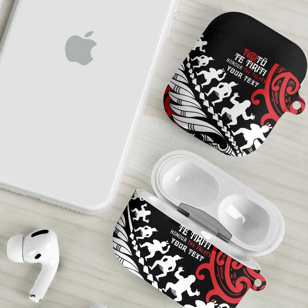 Honour The Treaty New Zealand Personalised AirPods Case Toitu Te Tiriti Half Fern Haka Dance - Aussie Hoodie