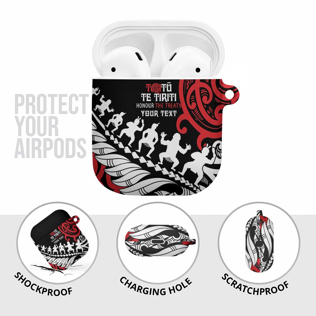 Honour The Treaty New Zealand Personalised AirPods Case Toitu Te Tiriti Half Fern Haka Dance - Aussie Hoodie