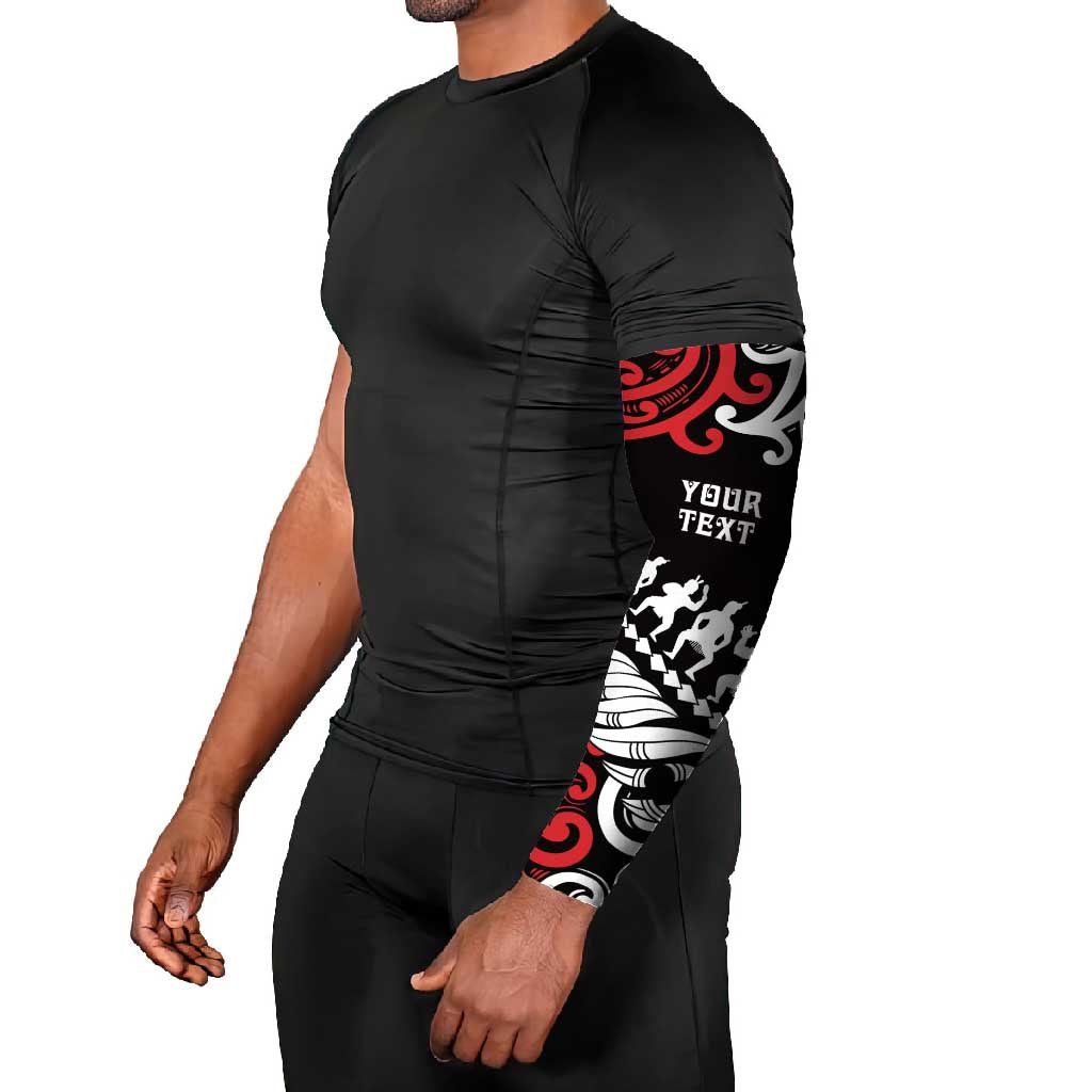 Honour The Treaty New Zealand Personalised Arm Sleeves Toitu Te Tiriti Half Fern Haka Dance - Aussie Hoodie