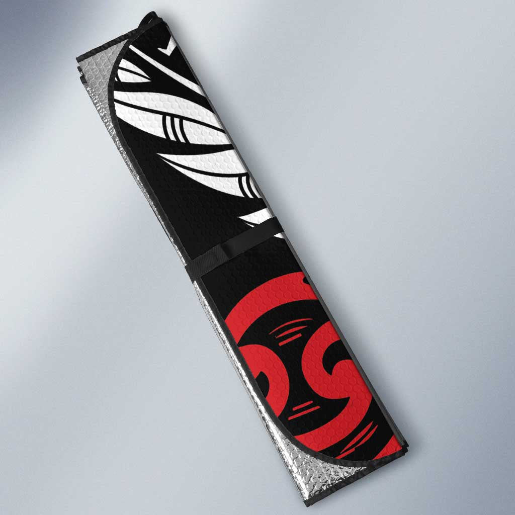 Honour The Treaty New Zealand Personalised Auto Sun Shade Toitu Te Tiriti Half Fern Haka Dance - Aussie Hoodie