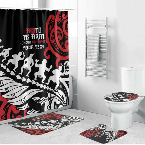 Honour The Treaty New Zealand Personalised Bathroom Set Toitu Te Tiriti Half Fern Haka Dance - Aussie Hoodie