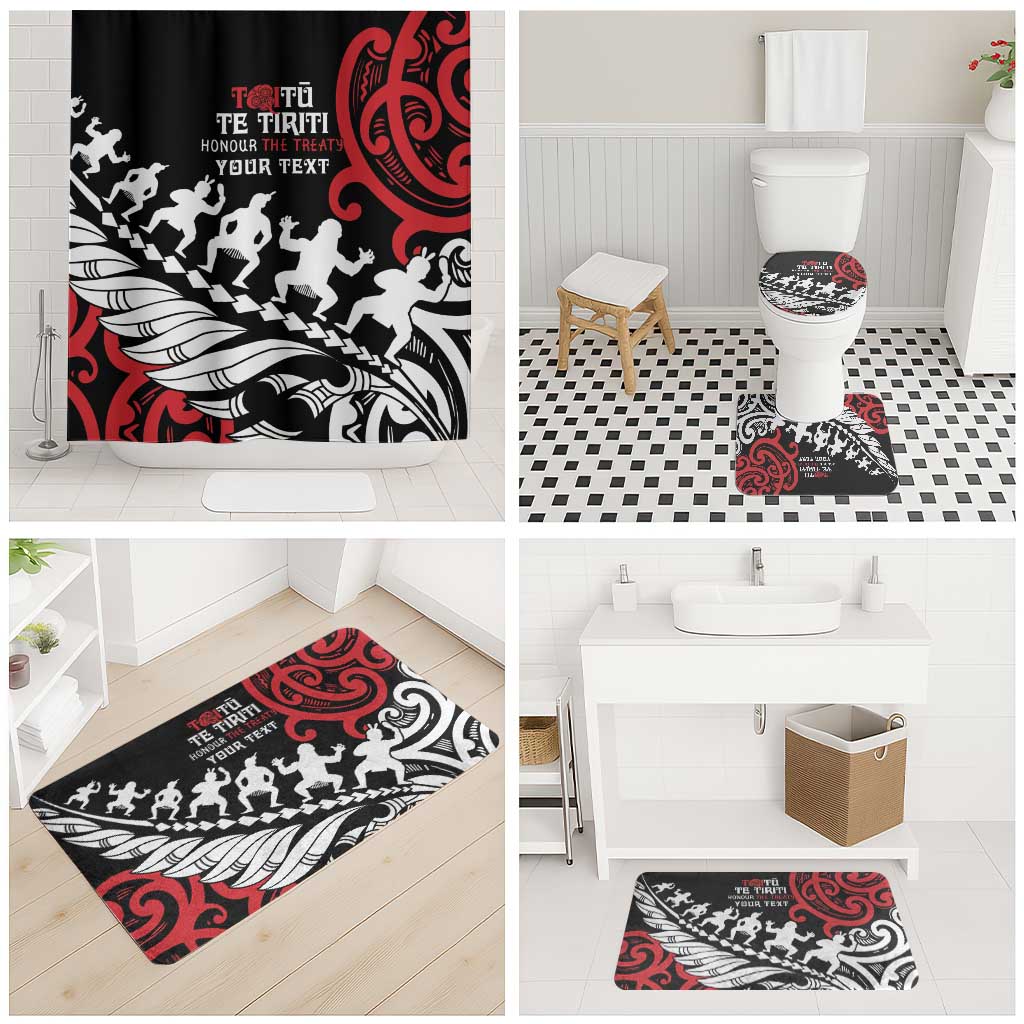 Honour The Treaty New Zealand Personalised Bathroom Set Toitu Te Tiriti Half Fern Haka Dance - Aussie Hoodie
