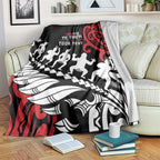 Honour The Treaty New Zealand Personalised Blanket Toitu Te Tiriti Half Fern with Haka dance