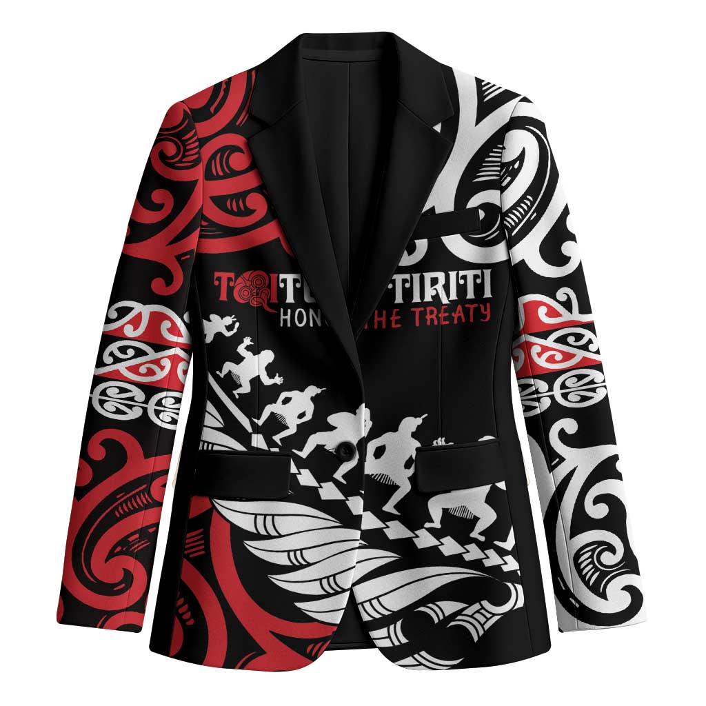 Honour The Treaty New Zealand Personalised Blazer Toitu Te Tiriti Half Fern Haka Dance - Aussie Hoodie