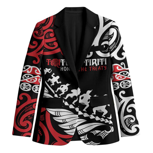 Honour The Treaty New Zealand Personalised Blazer Toitu Te Tiriti Half Fern Haka Dance - Aussie Hoodie