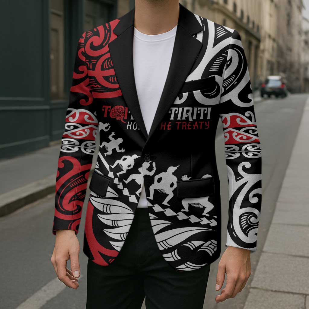 Honour The Treaty New Zealand Personalised Blazer Toitu Te Tiriti Half Fern Haka Dance - Aussie Hoodie