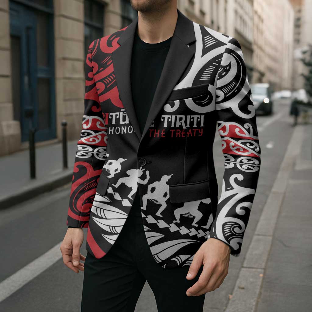 Honour The Treaty New Zealand Personalised Blazer Toitu Te Tiriti Half Fern Haka Dance - Aussie Hoodie
