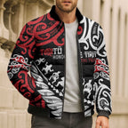 Honour The Treaty New Zealand Personalised Bomber Puffer Jacket Toitu Te Tiriti Half Fern Haka Dance - Aussie Hoodie