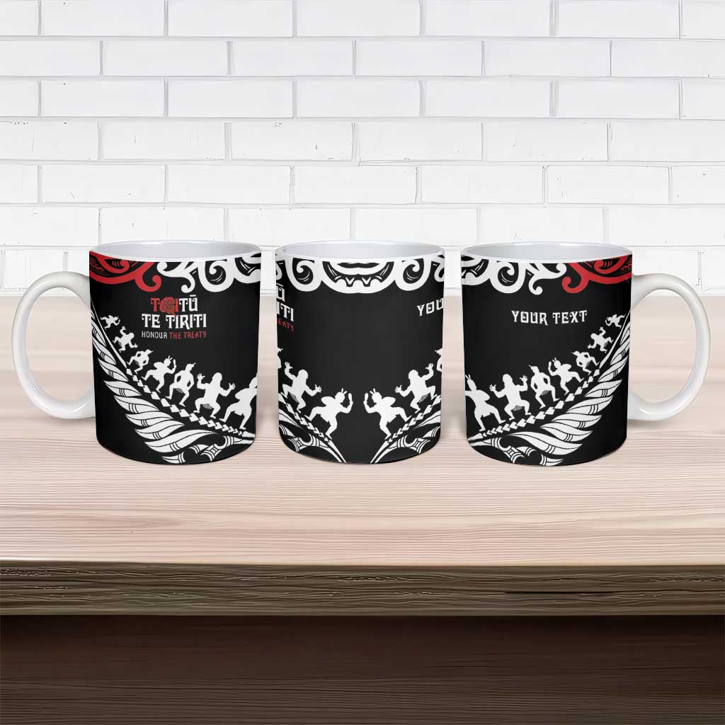Honour The Treaty New Zealand Personalised Ceramic Mug Toitu Te Tiriti Half Fern Haka Dance - Aussie Hoodie