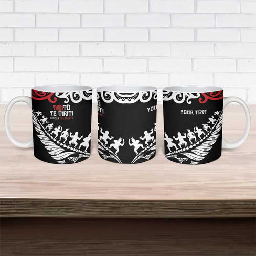 Honour The Treaty New Zealand Personalised Ceramic Mug Toitu Te Tiriti Half Fern Haka Dance - Aussie Hoodie