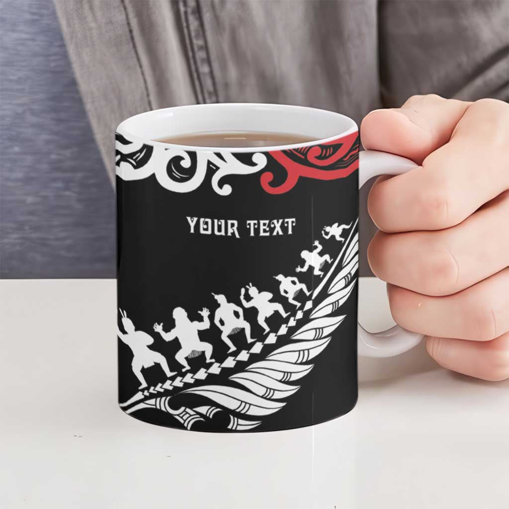 Honour The Treaty New Zealand Personalised Ceramic Mug Toitu Te Tiriti Half Fern Haka Dance - Aussie Hoodie