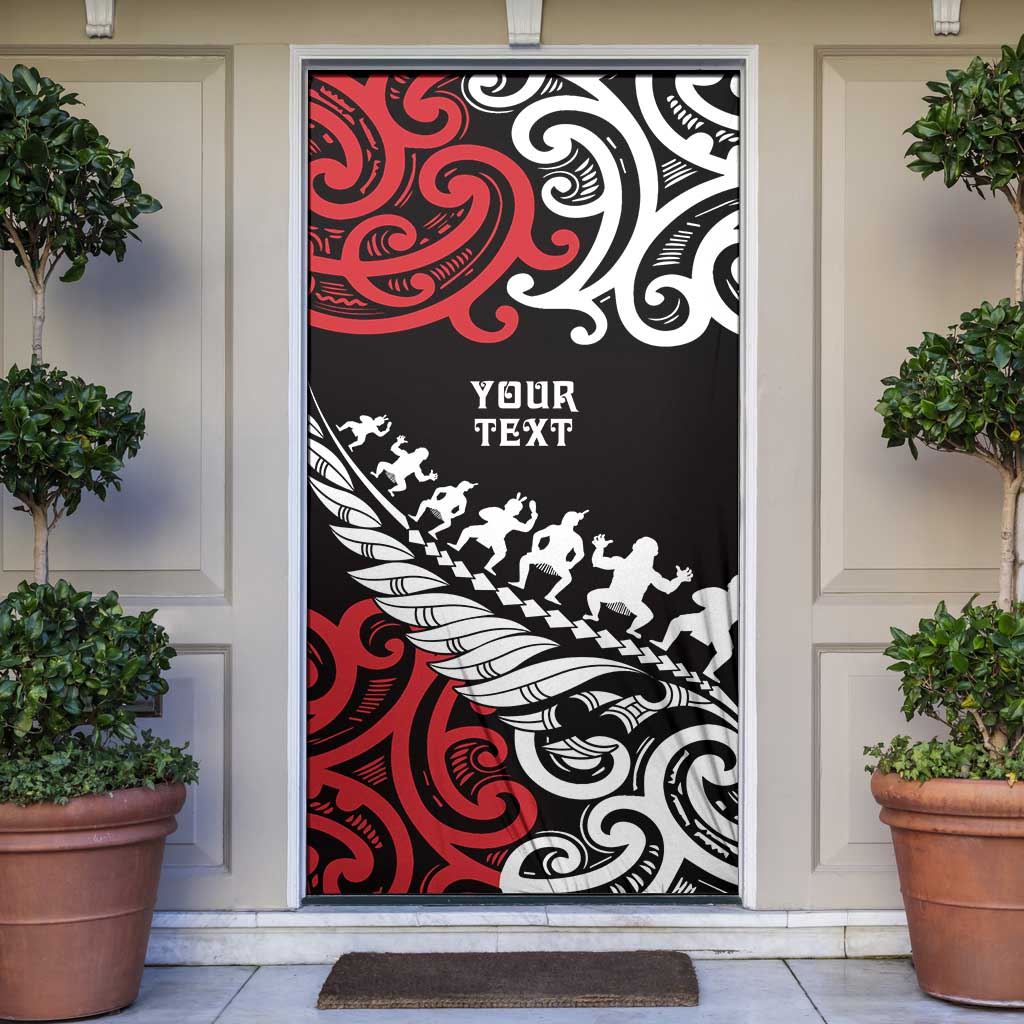 Honour The Treaty New Zealand Personalised Door Cover Toitu Te Tiriti Half Fern Haka Dance - Aussie Hoodie