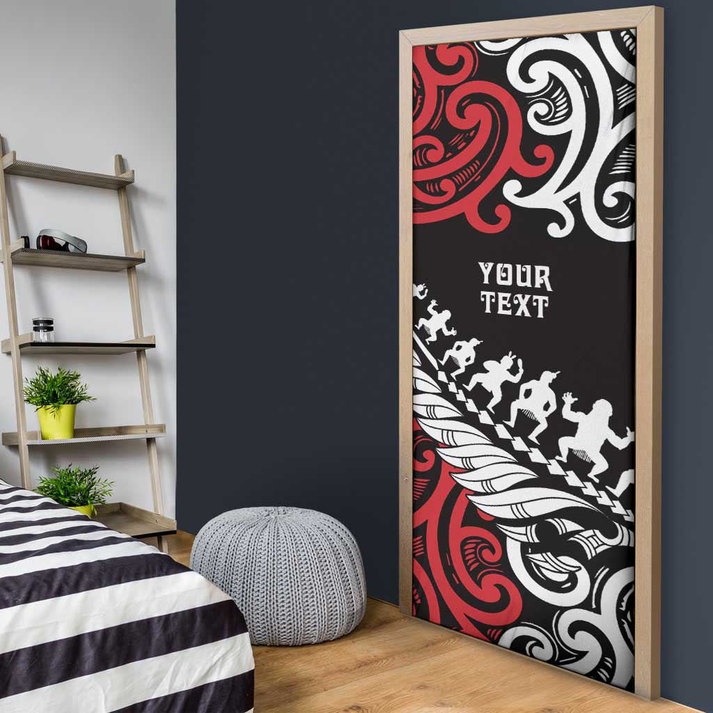 Honour The Treaty New Zealand Personalised Door Cover Toitu Te Tiriti Half Fern Haka Dance - Aussie Hoodie