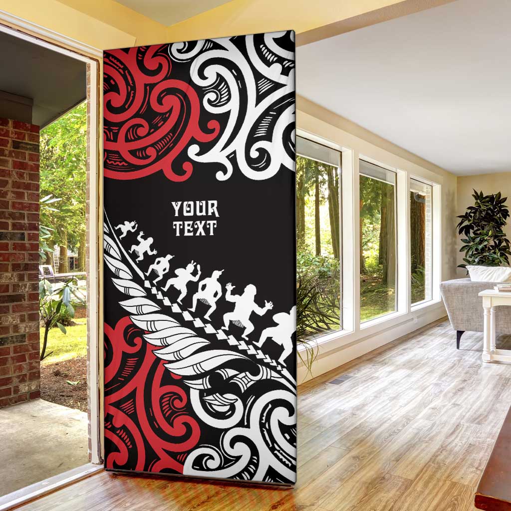 Honour The Treaty New Zealand Personalised Door Cover Toitu Te Tiriti Half Fern Haka Dance - Aussie Hoodie