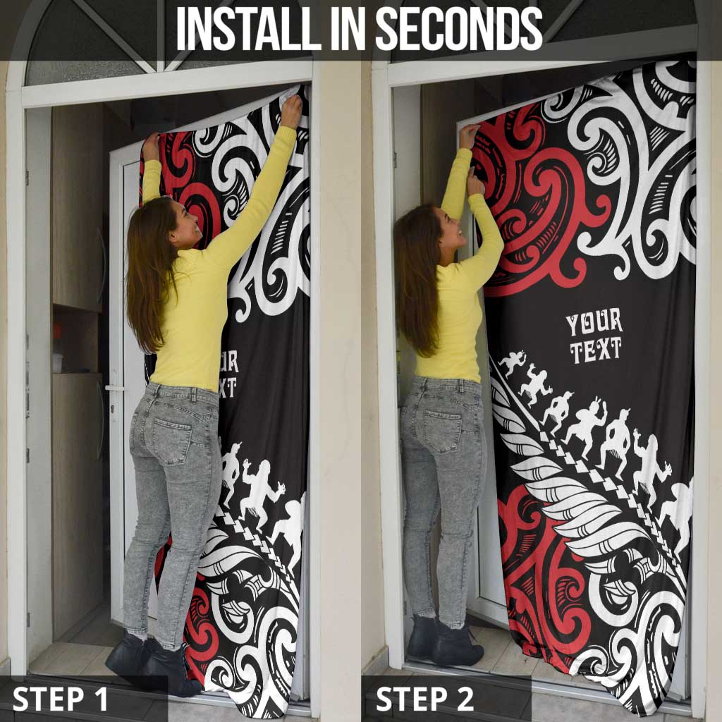 Honour The Treaty New Zealand Personalised Door Cover Toitu Te Tiriti Half Fern Haka Dance - Aussie Hoodie