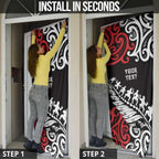 Honour The Treaty New Zealand Personalised Door Cover Toitu Te Tiriti Half Fern Haka Dance - Aussie Hoodie