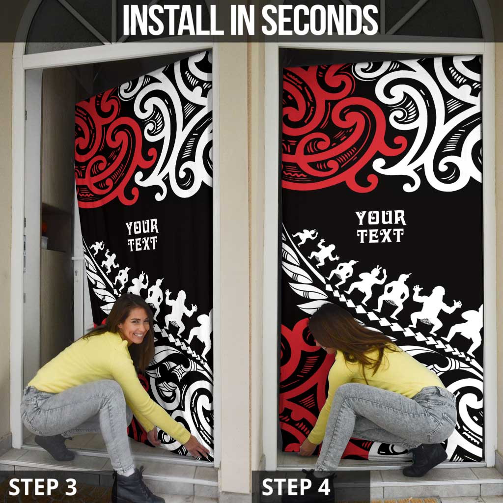 Honour The Treaty New Zealand Personalised Door Cover Toitu Te Tiriti Half Fern Haka Dance - Aussie Hoodie